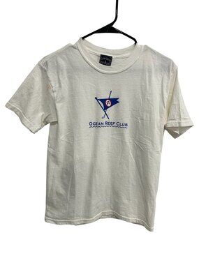 Camp David Ocean Reef Club White Graphic Shirt Size Youth Large Cotton Sporty